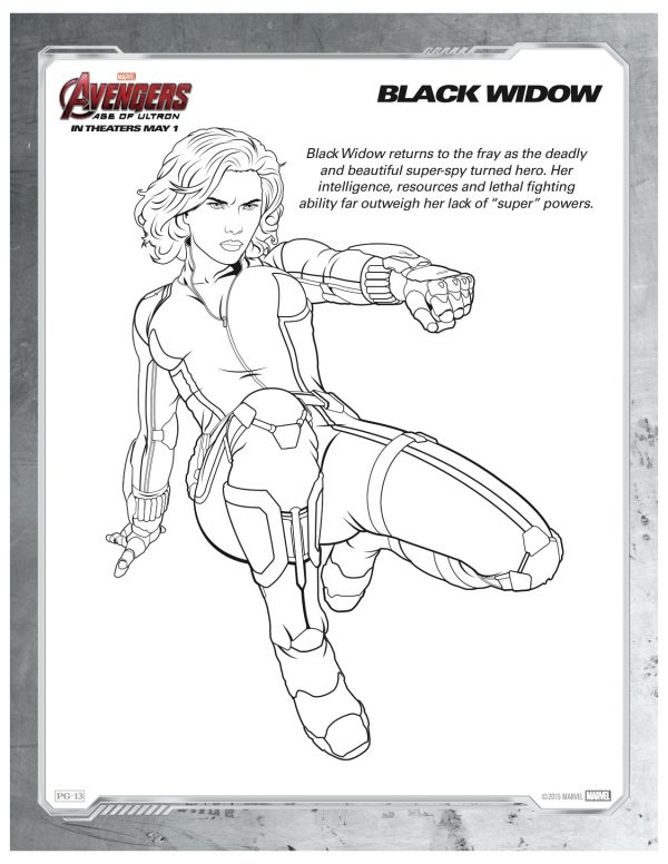 marvel avengers black widow printable coloring page  mama