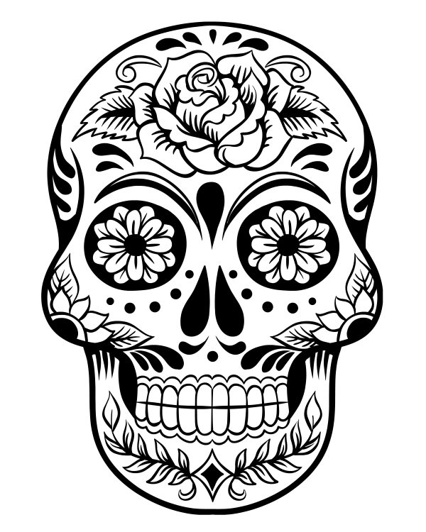 Printable Day of the Dead Sugar Skull Coloring Page 3 Mama Likes This