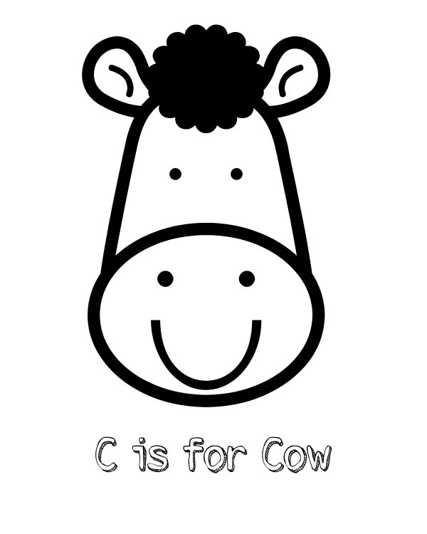 c is for cow coloring pages - photo #14