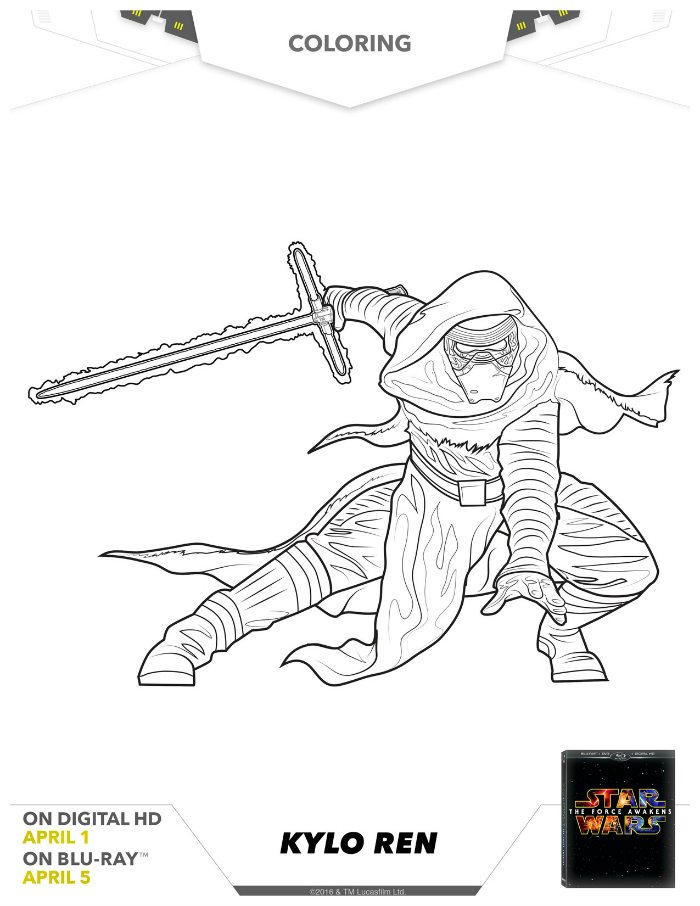 Star Wars Kylo Ren Coloring Page | Mama Likes This