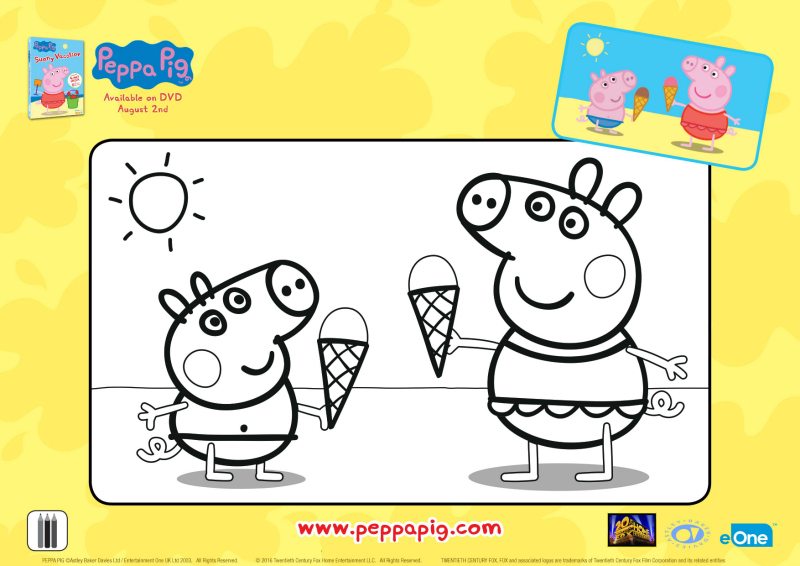 Peppa Pig Ice Cream Cones Coloring Page Mama Likes This