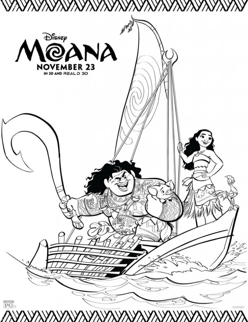 Disney Moana Movie Coloring Page | Mama Likes This