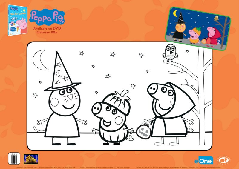 Peppa Pig Halloween Coloring Page | Mama Likes This